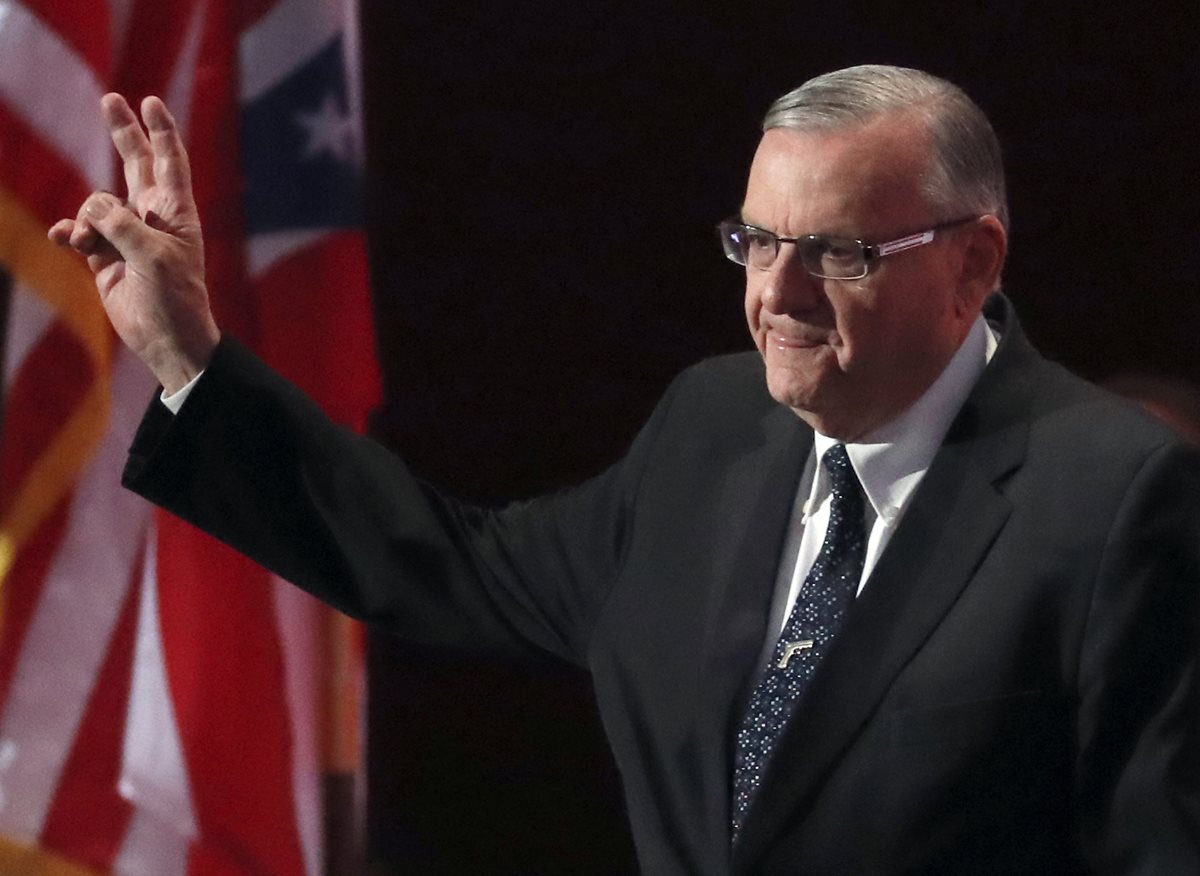 Sheriff Joe Arpaio, durante una intervención en la convención del Partido Republicano. (Foto Prensa Libre: AP)