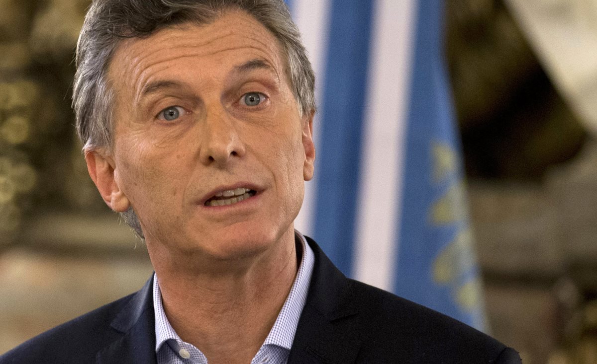 Mauricio Macri, presidente de Argentina. (Foto Prensa Libre: AP).