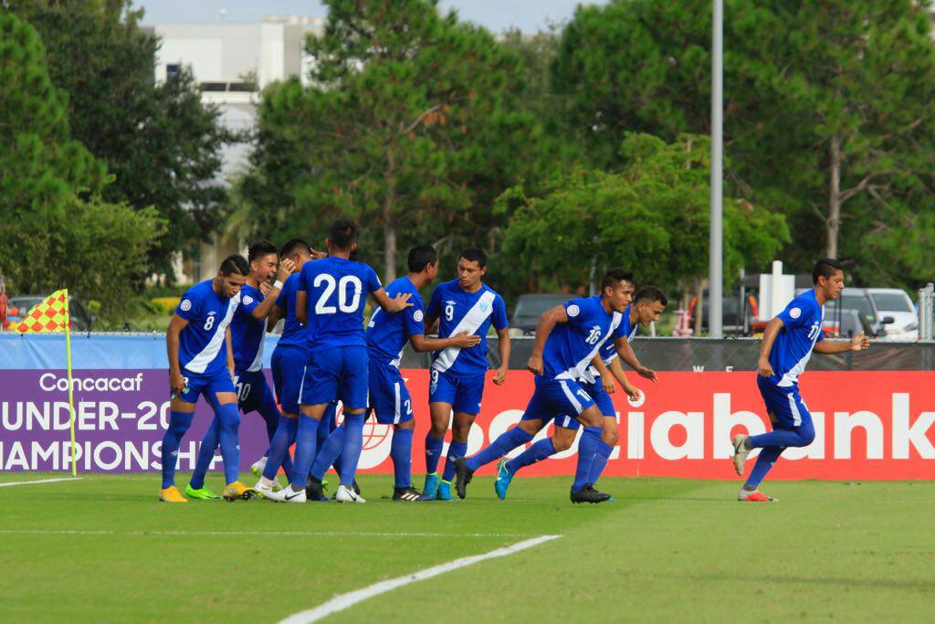 Así festejaron los jugadores de la Selección de Guatemala. (Foto Prensa Libre: Fedefut)