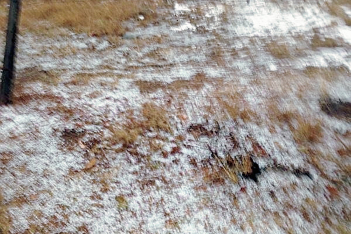 Una de las áreas donde cayó granizo en Chiantla, Huehuetenango. (Foto Prensa Libre: @coksandoval).