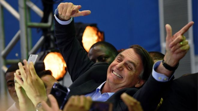 Unas tres mil personas asistieron al acto de lanzamiento de la candidatura de Jair Bolsonaro. GETTY IMAGES