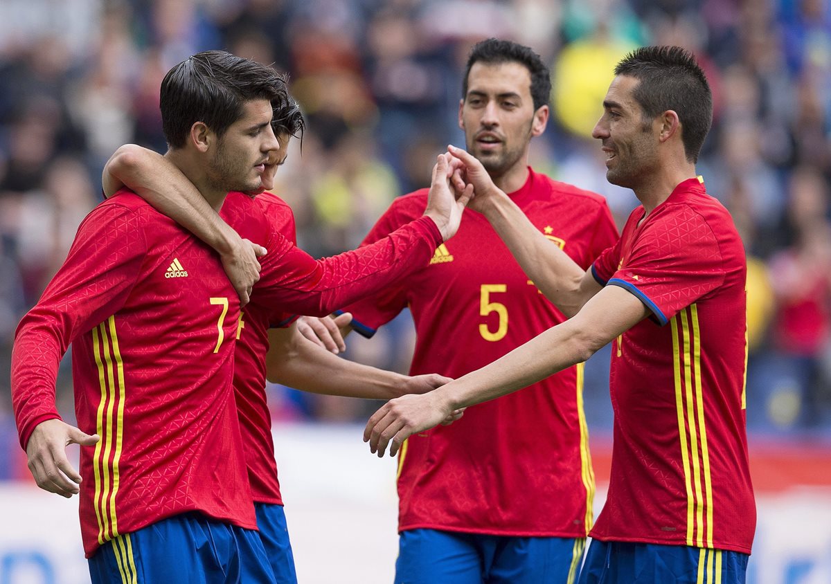 Morata es el referente en el ataque de "La Roja". (Foto Prensa Libre: EFE)