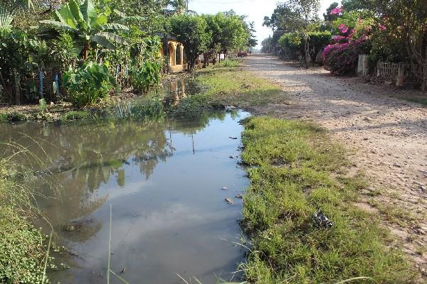 Las aguas servidas corren a flor de tierra porque no hay sistema de alcantarillas.