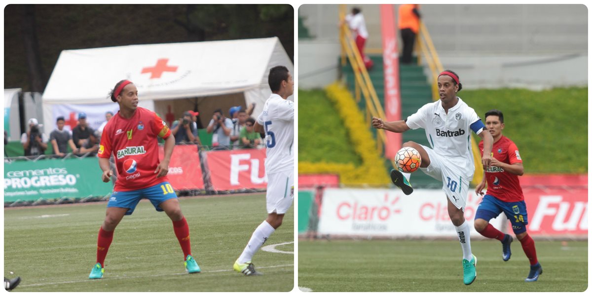 Ronaldinho demostró que su magia sigue intacta vistiendo los colores de Municipal y Comunicaciones. (Foto Prensa Libre: Jesús Cuque y Norvin Mendoza)