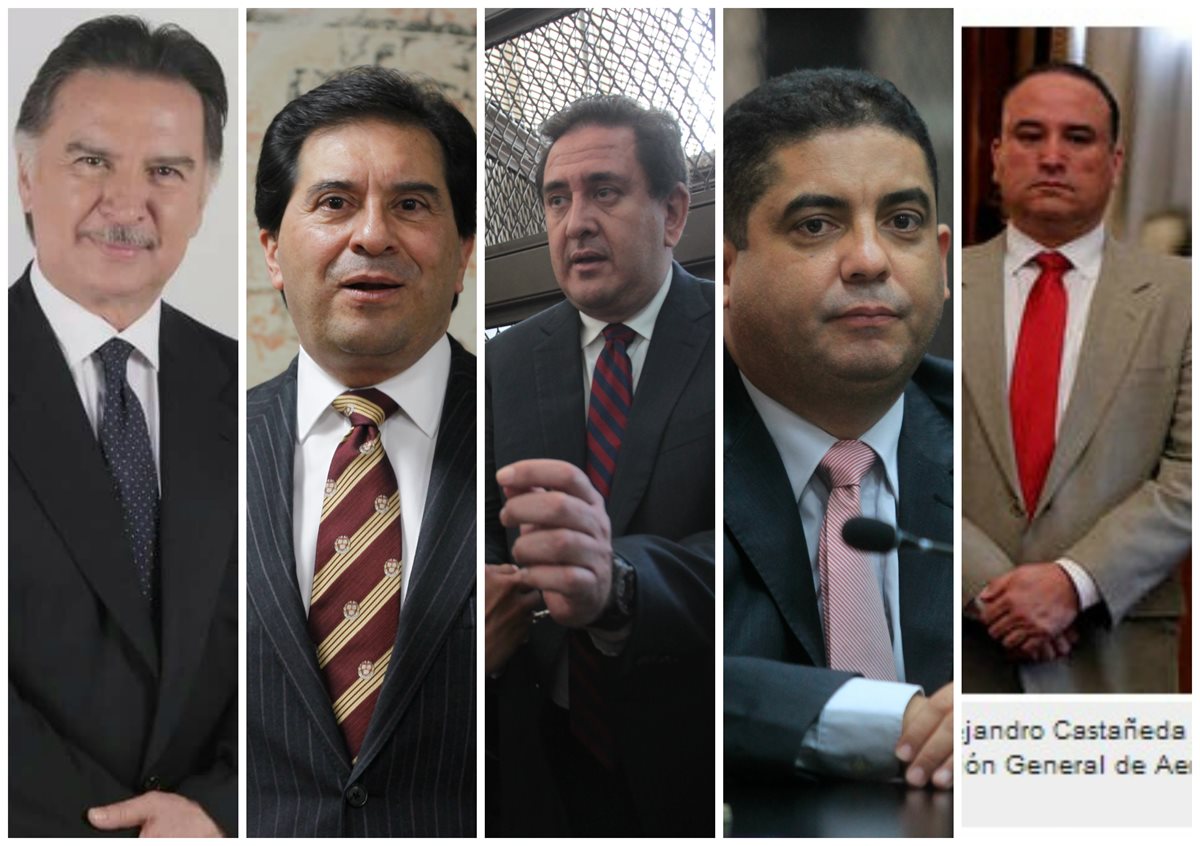 Alfonso Portillo, Harold Caballeros, Gustavo Alejos, Juan Carlos Monzón y Alejandro Castañeda. (Foto Prensa Libre: Hemeroteca PL)