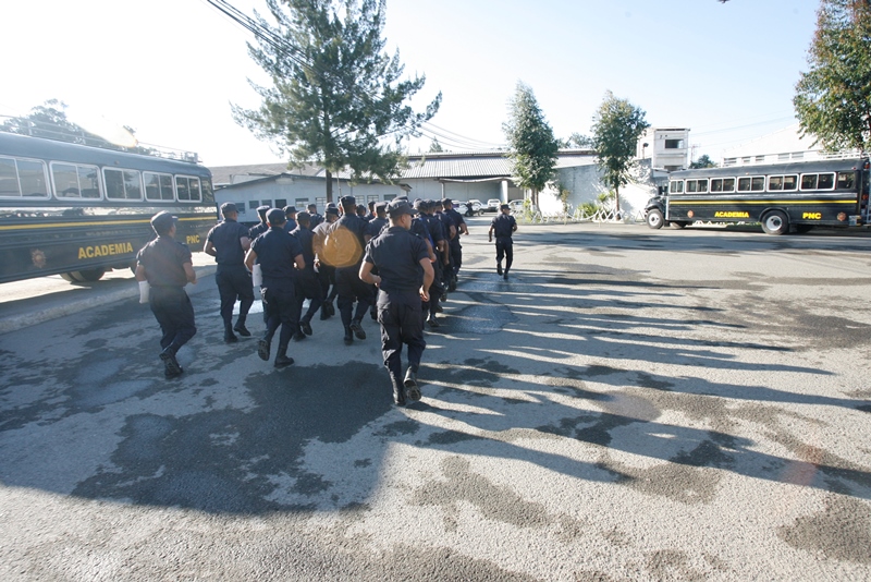 Interior de la academia de la PNC, ubicada en la zona 6. (Foto Prensa Libre: PNC).