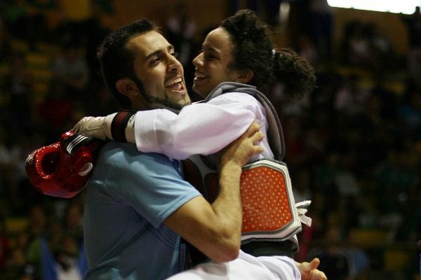 Elizabeth Zamora ganó la medalla de oro en la categoría hasta 49 kilogramos en taekuondo en los Juegos Centroamericanos y del Caribe de Mayagüez. (Foto Prensa Libre: Fernando López Rodríguez)<br _mce_bogus="1"/>