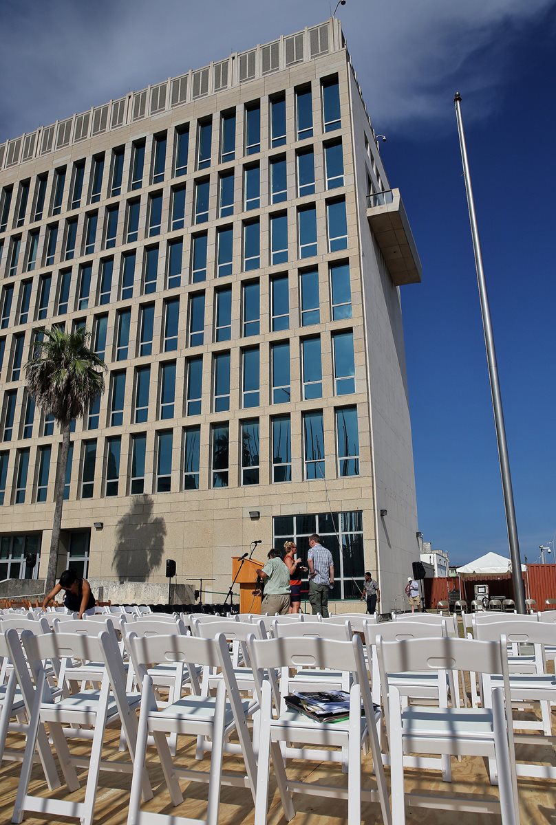 El lugar donde ondeará la bandera de las barras y las estrellas en la embajada de Estados Unidos en Cuba. (Foto Prensa Libre: EFE).