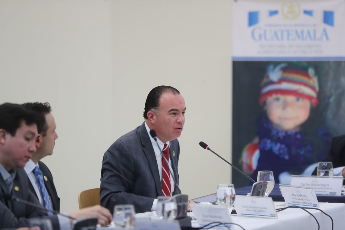 El ministro de Agricultura, Mario Méndez, explica sobre la falta de presupuesto de la cartera para atender la emergencia generada por la canícula prolongada de este año. (Foto Prensa Libre: Érick Ávila)