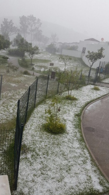 Granizada en Villa Nueva. (Foto: Conred)