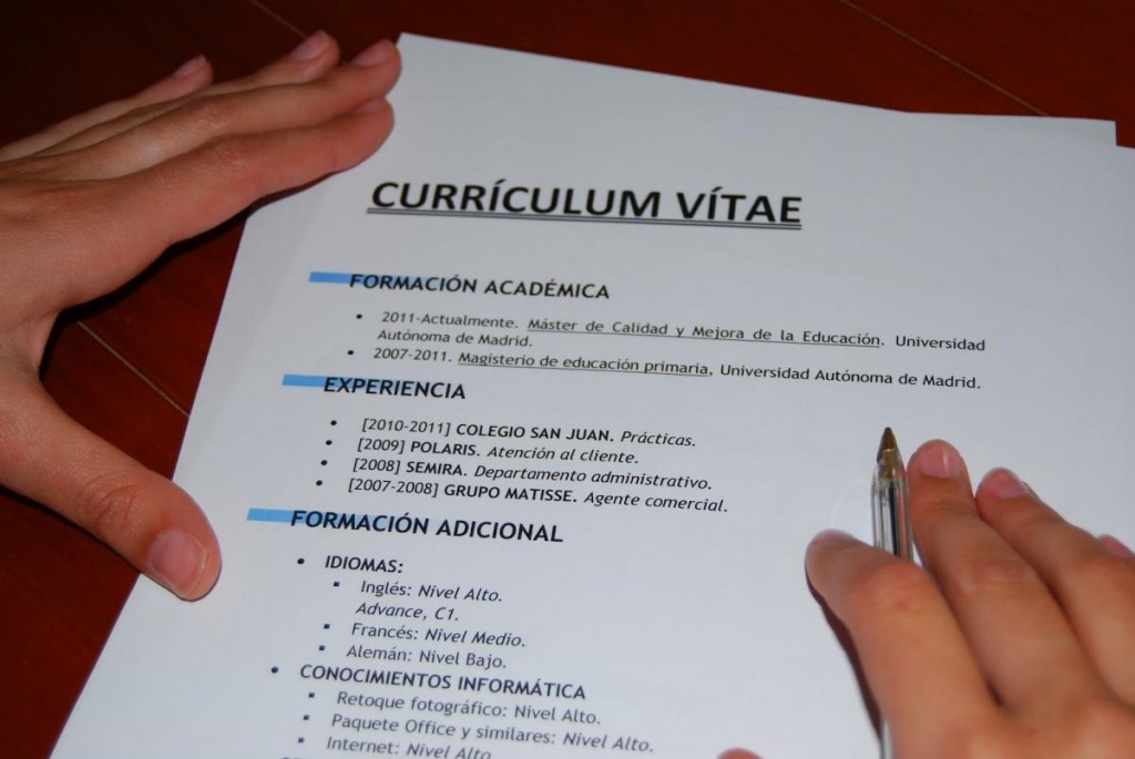 El currículum es el documento más importante cuando se busca empleo.