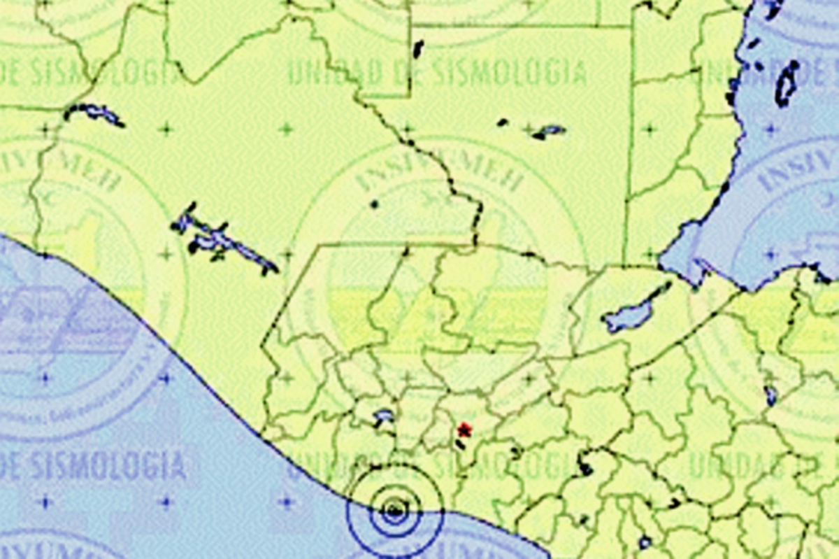 Mapa muestra epicentro del sismo. (Foto Prensa Libre: Insivumeh)