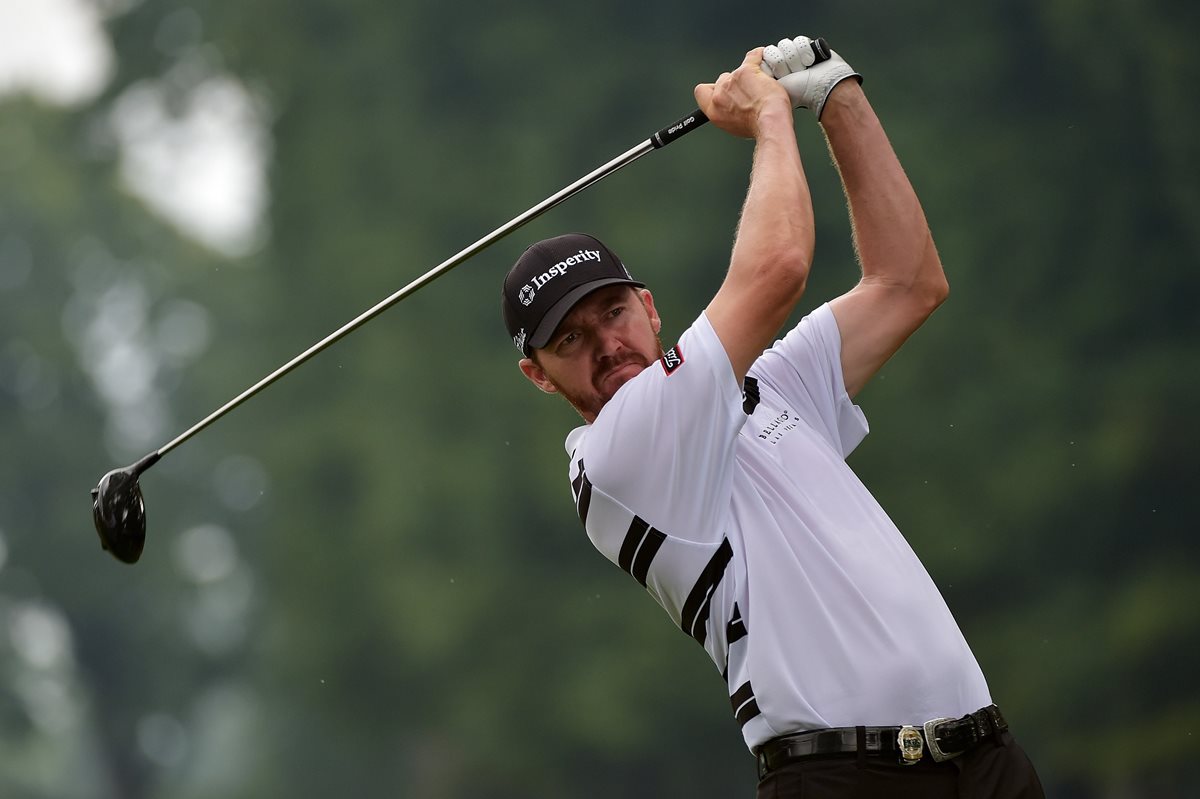 Jimmy Walker durante el tercer día de competencias del PGA. (Foto Prensa Libre: EFE)