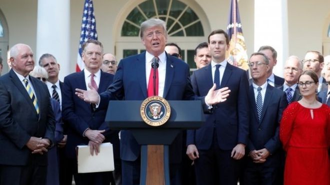 Trump celebró desde la Casa Blanca que se haya alcanzado un acuerdo. FOTO: REUTERS