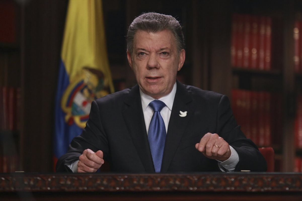 El presidente colombiano Juan Manuel Santos, hizo el anuncio a través de un anuncio televisado. (Foto Prensa Libre: AFP).