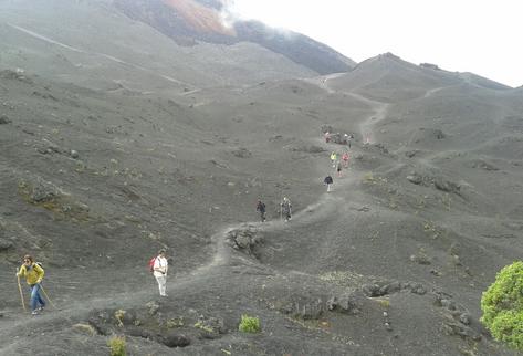 Decenas de personas suben el Volcán Payaca. (Foto Prensa Libre: Ben Kei Chin)