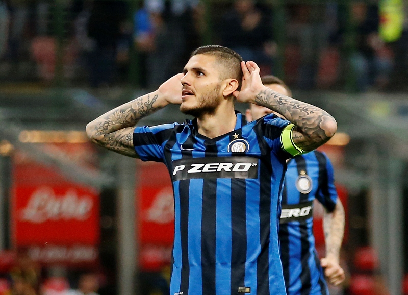 Icardi celebra su anotación este sábado frente al Nápoli. (Foto Prensa Libre: AP)