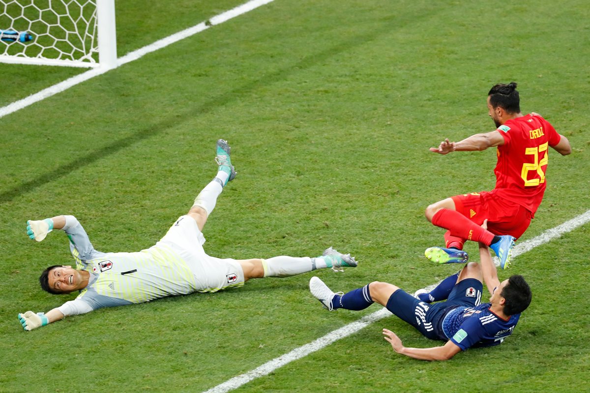 Nacer Chadli se convirtió en el héroe de Bélgica al marcar el gol histórico de la remontada frente a Japón. (Foto Prensa Libre: AFP)