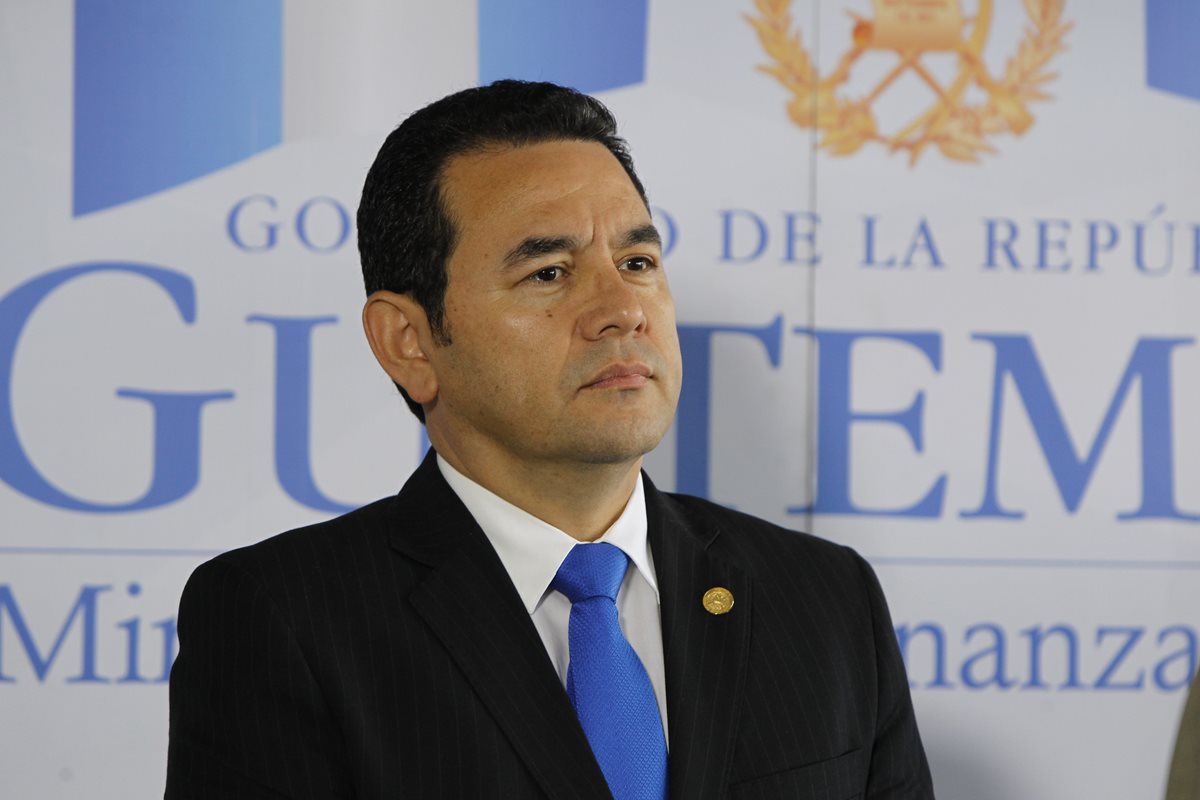 El presidente Jimmy Morales en conferencia de prensa. (Foto Prensa Libre: Hemeroteca PL)