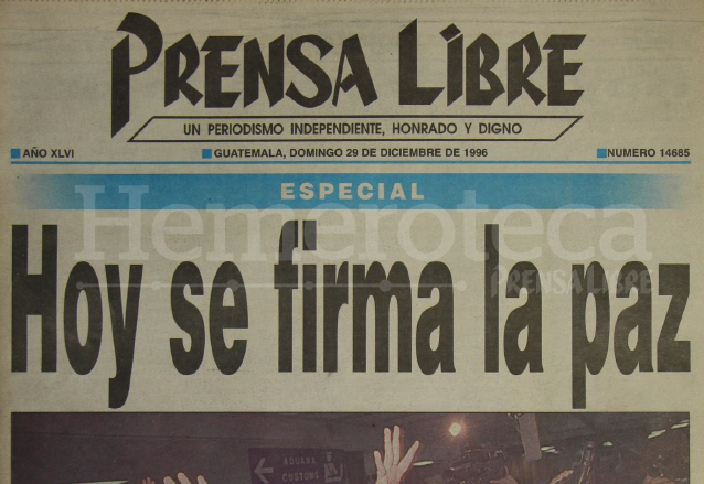 Las expectativas y la esperanza eran grandes para Guatemala, luego de 36 años de conflicto armado interno. (Foto: Hemeroteca PL)