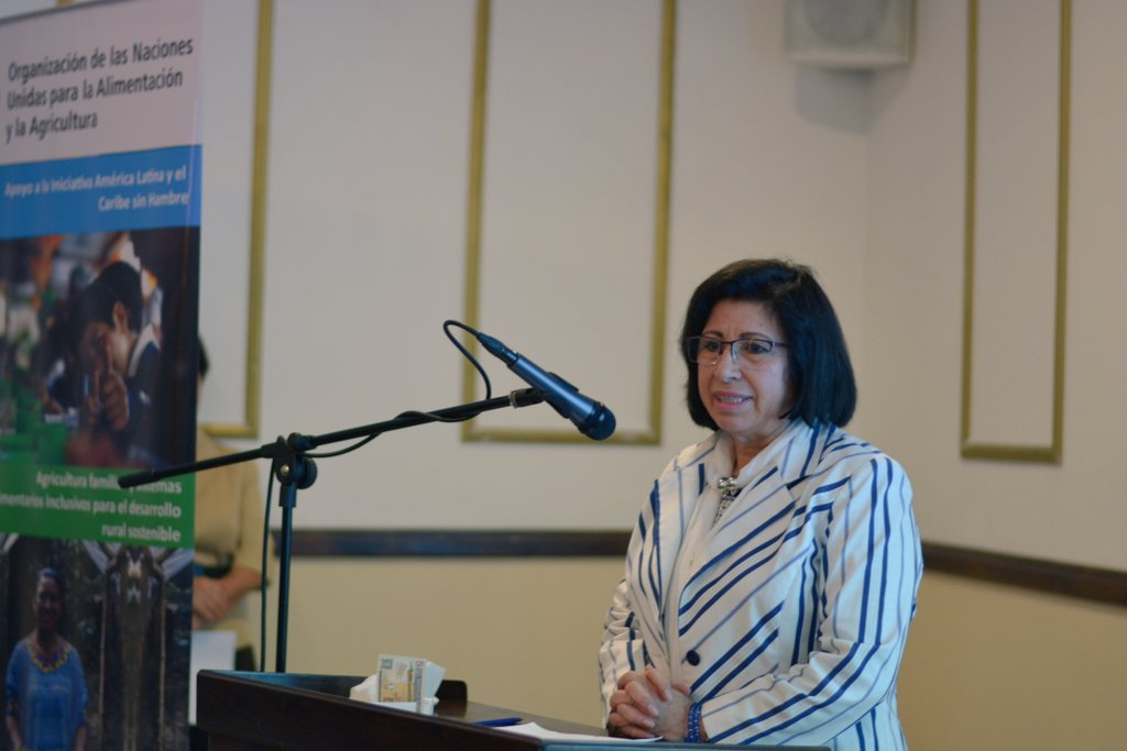 Rosa Elvira Pacheco Mangandi durante una actividad pública en diciembre de 2016. (Foto Prensa Libre: FAO Guatemala).