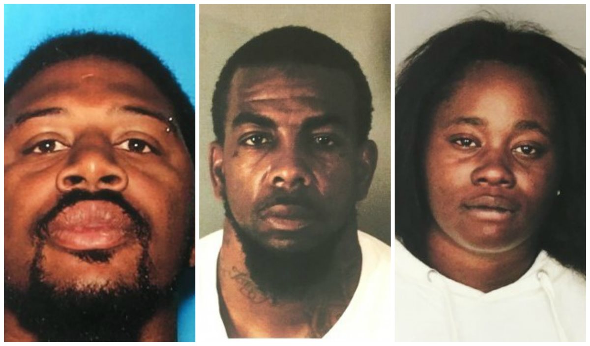 Anthony Lovell Eddington -muerto-, Antoine Deshawn James y Abiance Linece Turner. (Foto: The Press Enterprise)