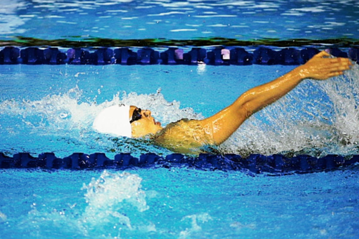 Gisela Morales, captada en la final de 100 metros dorso. (Foto Prensa Libre: Cortesía del COG)