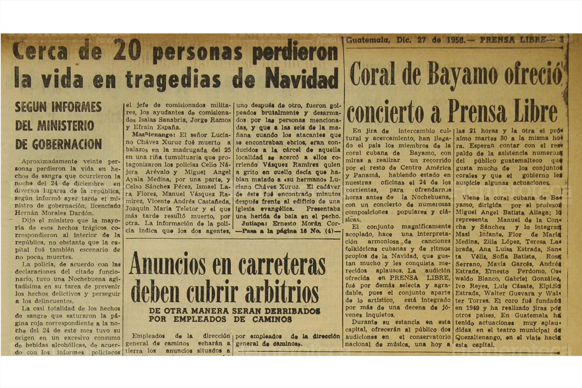 Nota del 27 de diciembre de 1958. (Foto: Hemeroteca PL)