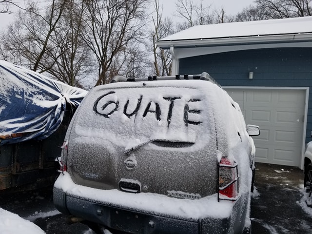 Residente guatemalteco en Rhode Island, Providence, EE.UU. compartió cómo se vive la helada en el lugar. (Foto Prensa Libre: Luis Martínez)