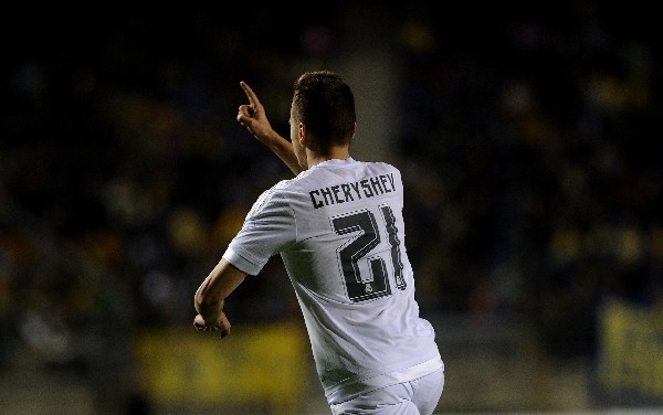 Denis Cheryshev festejó en la Copa del Rey, en el juego frente al Cadiz. (Foto Prensa Libre: AFP)