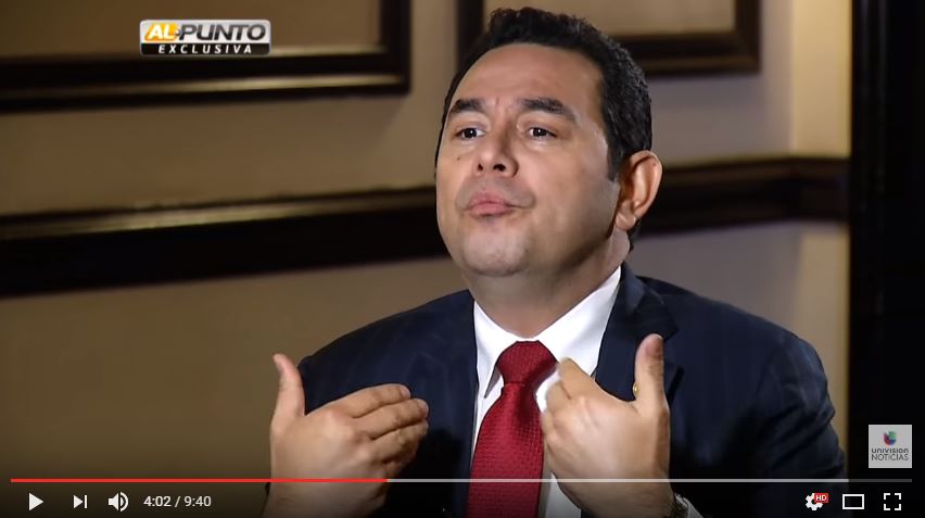 El presidente Jimmy Morales fue entrevistado en Miami donde llegó esta semana a reunirse con el vicepresidente de los Estados Unidos Mike Pence. (Foto Prensa Libre)