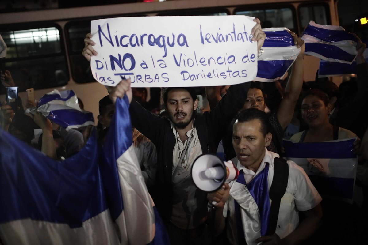 El rechazo al gobierno de Daniel Ortega ha sido evidente durante las diferentes protestas de esta semana. (Foto Prensa Libre: EFE)