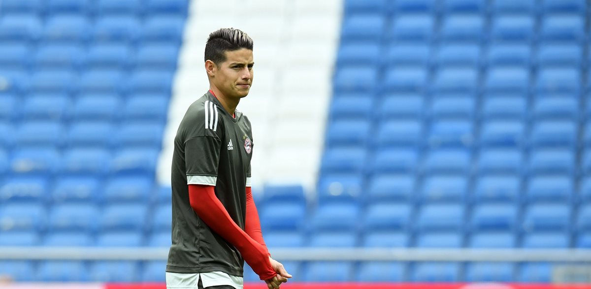 James Rodríguez vuelve al Santiago Bernabéu en busca del pase a la final de la Champions, ahora con el Bayern Múnich. (Foto Prensa Libre: AFP)