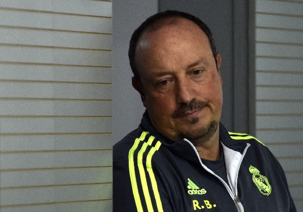 Rafa Benítez, durante la conferencia de prensa del Real Madrid. (Foto Prensa Libre: AFP)