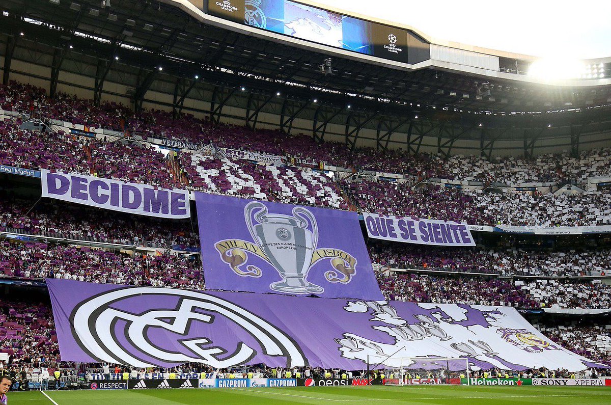 Este es el mosaico que lució hace una semana el Santiago Bernabéu, en el partido de ida. (Foto Prensa Libre: Redes Sociales)