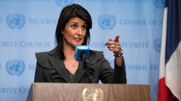 Haley declaró que la condena abrumadora de 128 naciones a la decisión de Trump, "no había sido útil". GETTY IMAGES