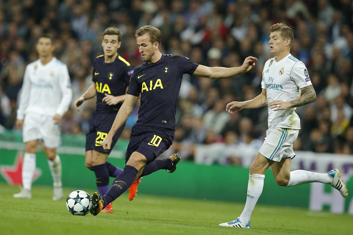 Kane fue uno de los jugadores que más dolores de cabeza le dio al Real Madrid el martes en Champions. (Foto Prensa Libre: AP)