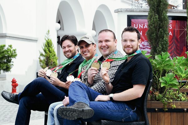 Hebert, Dany, Enrique y Jean Pierre Brol, tiradores nacionales, destacados en el ciclo olímpico. (Fotografía Prensa Libre: Óscar F. Quisque)