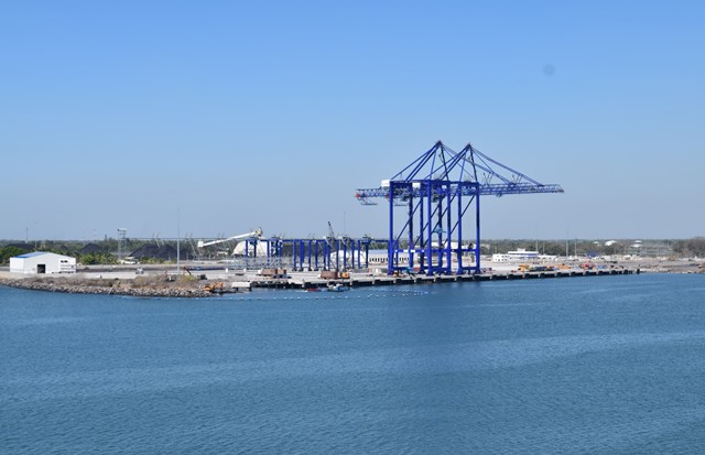 Panorámica de la Terminal de Contenedores Quetzal. (Foto Prensa Libre: Carlos Enrique Paredes)