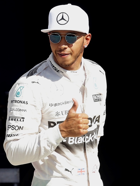 Hamilton celebra su Pole (Foto Prensa Libre: AP)