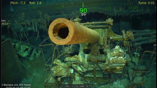 El USS Lexington es considerado un cementerio bélico. (Foto cortesía de Paul G. Allen) AFP