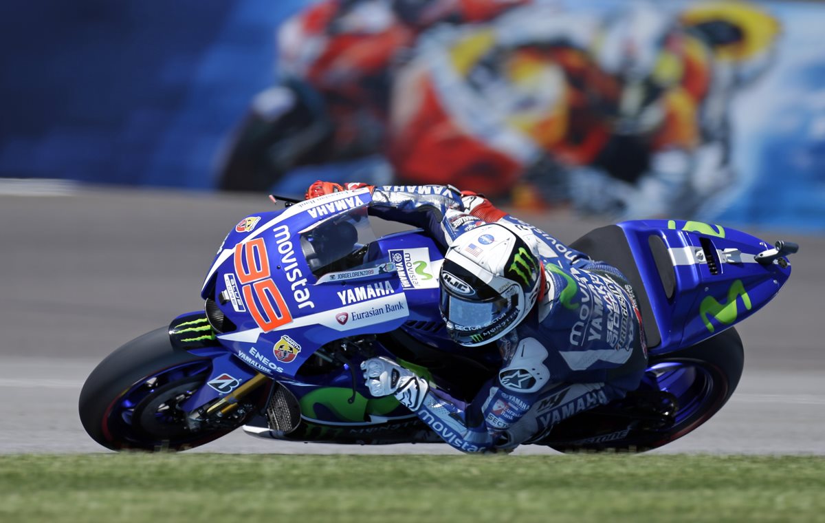 Jorge Lorenzo busca recuperar terreno en el GP de Indianápolis. (Foto Prensa Libre: AP)