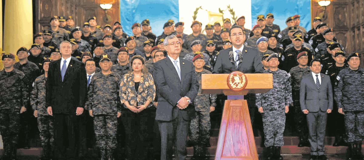 Presidente Morales al anunciar que no renovará mandato de Cicig. (Foto Prensa Libre: HemerotecaPL)