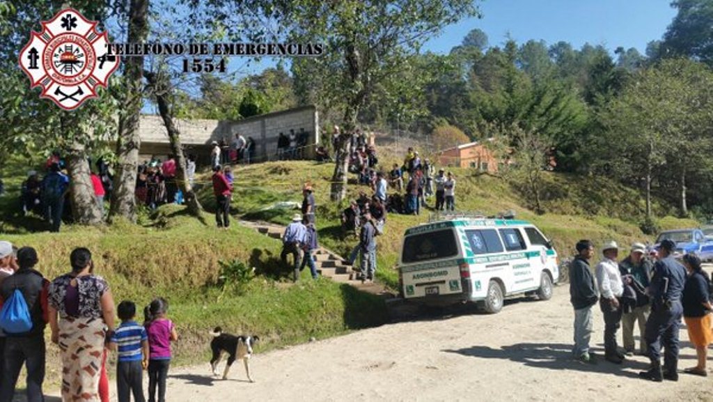 Lugar donde fue ultimada la maestra, en Tejutla, San Marcos. (Foto Prensa Libre: @CBMDEPTAL).