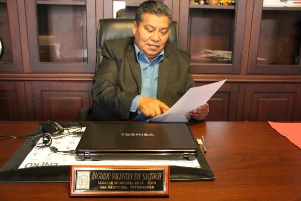 El alcalde  de San Cristóbal Totonicapán,  Ricardo  Tay,   fue condenado a un año de prisión conmutable. (Foto Prensa Libre: Édgar Domínguez)