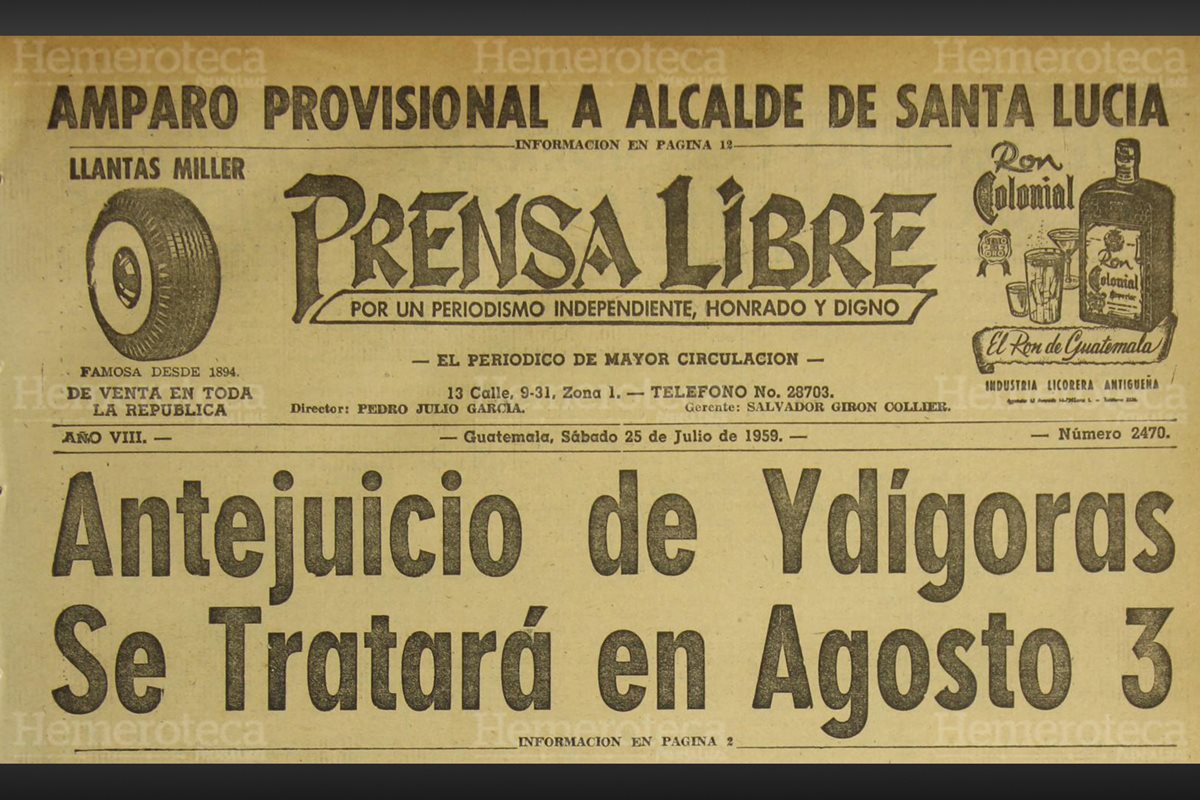 Titular en donde se habla del antejuicio contra Ydígoras. (Foto: Hemeroteca PL)