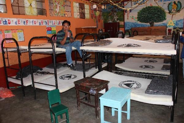 Albergue ubicado en escuela de la cabecera  de Huehuetenango.