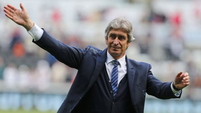 Pellegrini el día de su despedida tras pasar tres años en el Manchester City. (GETTTY IMAGES)