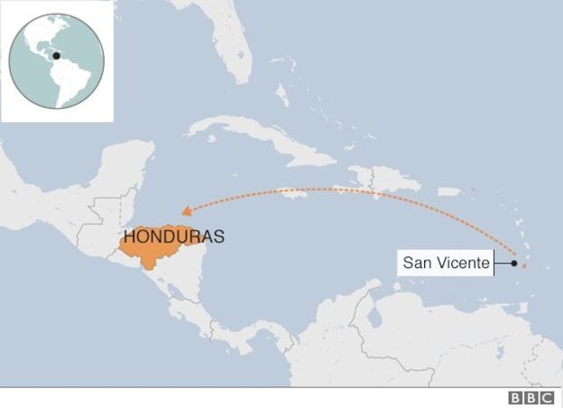 Los esclavos negros traídos desde África fueron deportados a finales del siglo XVIII de la isla de San Vicente por los británicos y se asentaron en pueblos de la costa caribeña centroamericana.