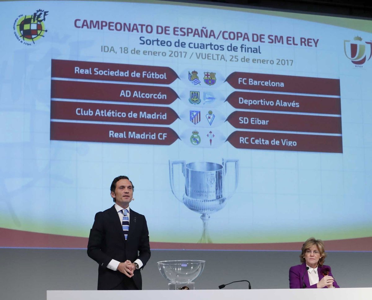 Este viernes fue el sorteo de los emparejamientos de los cuartos de final de la Copa del Rey. ](Foto Prensa Libre: EFE)